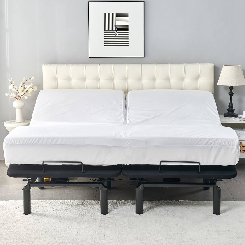 Kingnex Waterproof Split Top King Mattress Protector for Adjustable Bed