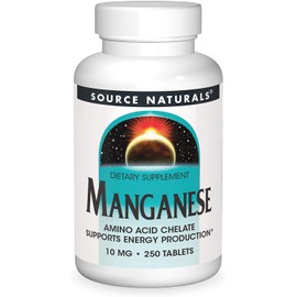 Source Naturals Manganese, Amino Acid Chelate - Supports Energy Production - 250 Tablets