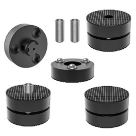 Tertullus 4 Sets Aluminum Subwoofer Speaker Feet Silver With Shock-Absorbing Beads,Hifi Turntable Adjustable Feet For Hifi Devices Amplifier Turntable Dac Recorder Cd (Black-39 x 23mm)
