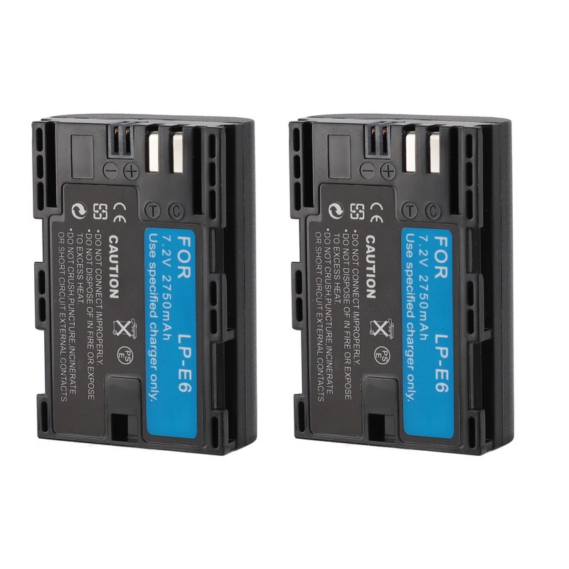 2pcs Camera Battery 2750mAh 7.2V for LP E6 E6N R5