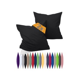 Npluseins Renforcé Pillow Cases Simple and Elegant Design Double 100 % Cotton Pack in 11 Plain Colours, 40 x 80 cm