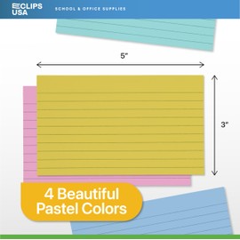 Index Cards Bulk, 3 x 5 Index Cards (6000 Cards, Pastel), Colored Flash Cards, Note Cards, Flashcards, Index Cards 3x5, Notecards, Flash Cards For Studying, 100 Cards Per Pack, (60 Pack)