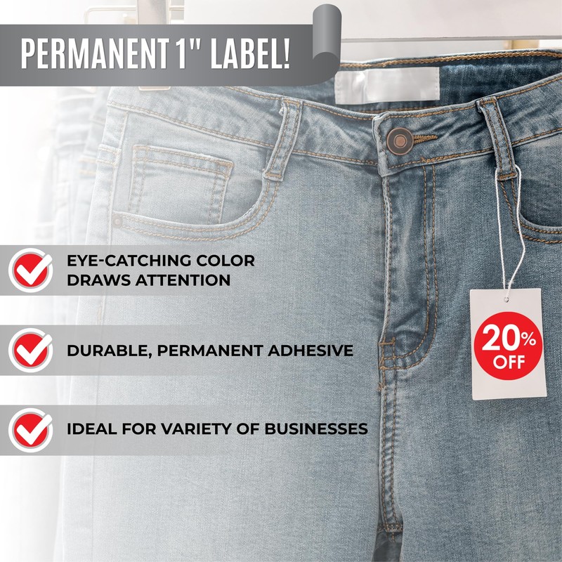 1000 Stickers Roll Gluten Free Permanent 1 Inch Round Label