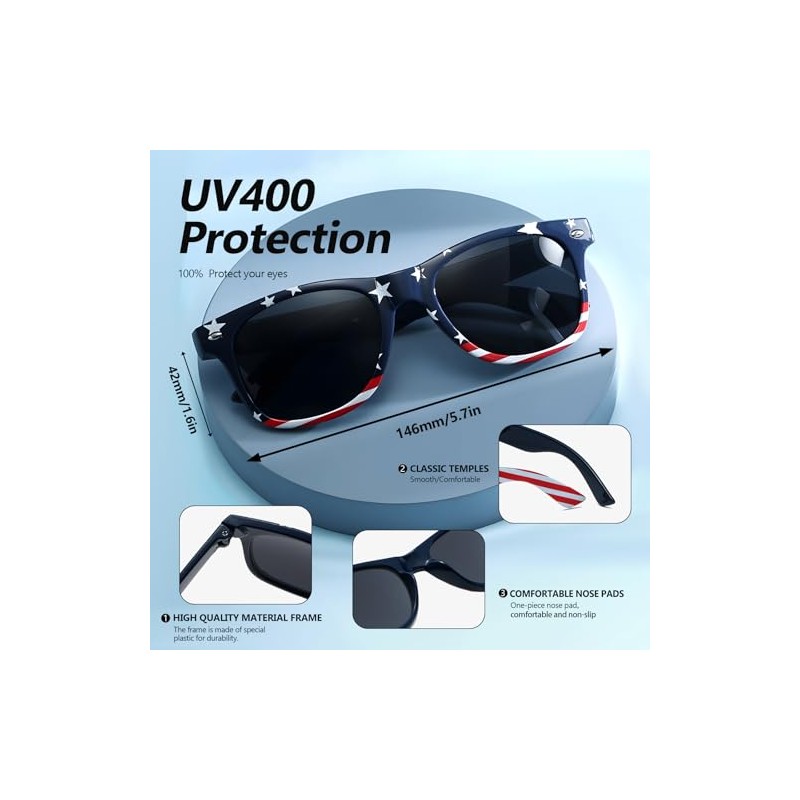 SIEYEWER American Flag Sunglasses – Patriotic Shades for July 4th,