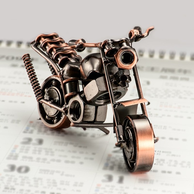 SwirlColor Motorcycle Model Iron Motorbike Lovers Gift for Art Collection