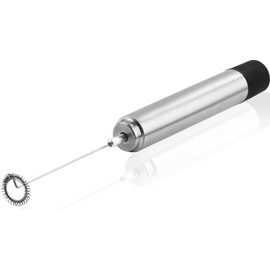 OVENTE Handheld Milk Frother and Foamer, Battery Operated Portable Stainless Steel Drink Mixer, Electric Coffee Blender Stirrer for Cappuccino, Latte, Frappe, Matcha and Hot Chocolate, Black FRS1020B