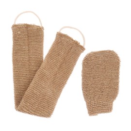 TOVINANNA 2pcs Ramie Jute Back Scrubber Gloves for Exfoliating and Cleansing Bathing Tool for Skin Care Reach Design for Washing