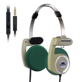 OKCSC Retro 3 Open Back Headphones,3.5MM Wired Over-Ear Headsets, All-Day Playtime/Built-in Mic/Ultra Lightweight, Convenient to Carry for Travel, Commute, Sports, HiFi Sound 3.5MM Mic/Green