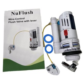 Dual Flush Cable Flush Valve. Two inch Flush Hole for Two piece toilets with adjustable overflow tube, Two Extra Silicone Seals and Nylon Bolts.