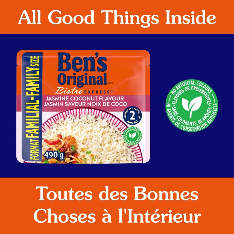 BEN'S ORIGINAL BISTRO EXPRESS Family Size Jasmine Coconut Flavour Rice