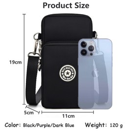 Aucuu Women Crossbody Phone Bag, Nylon Mini Crossbody Shoulder Bag, Deep Blue