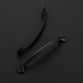 Ravinte 5 Pack Solid 5 Inch Rounded Foot Arch Kitchen Cabinet Handles Matte Black Curved Cabinet Pulls Black Drawer Pulls Kitchen Cabinet Hardware Kitchen Handles for Cabinets Drawer Handles