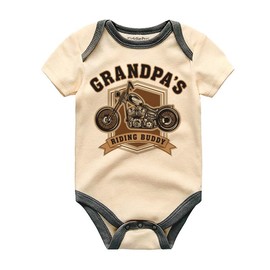 Kiddiepro Baby Bodysuit, Pregnancy Announcement, Motorcycle Design (Beige, 3-6 Months)