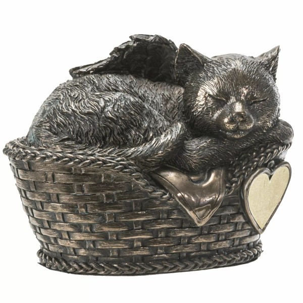Amazing GiftImpact Pet Memorial Angel Cat Sleeping in Basket Cremation
