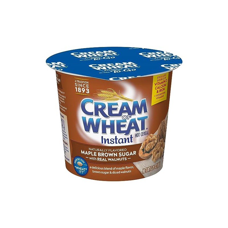 Cream of Wheat Instant Hot Cereal To-Go Cups, Maple Brown