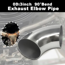 Gorniloxam OD 3 inch 90 degree exhaust elbow Pipe (Mandrel Bend Elbow) SS304 Stainless Steel Bend Suitable for Car Modified Exhaust Elbow Pipe, Stair Handrail, etc (2 pcs)