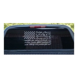 American Flag Pledge of Allegiance Vinyl Truck Window Sticker Decal (10"x20")