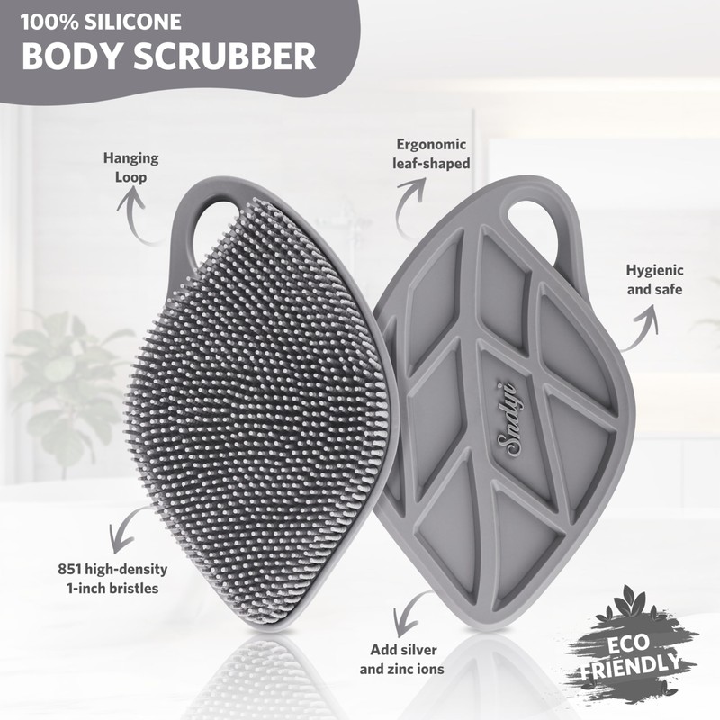 Sndyi Silicone Body Scrubber, Gentle Exfoliating Body Scrubber for Sensitive