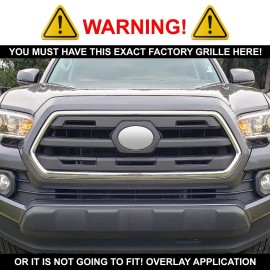 Coast2Coast International (CCI) Center Chrome Grille Grill Overlay 2 Piece FOR 2016-2017 Toyota Tacoma