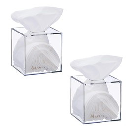 Beiyier 2 Pack Clear Acrylic Square Tissue Box - 4.7x4.7x5.5'' Napkin Organizer, Suitable for Bathroom, Bedroom, Dressing Table, Countertop, Dining Table, Desk Dispenser Tissue Holder