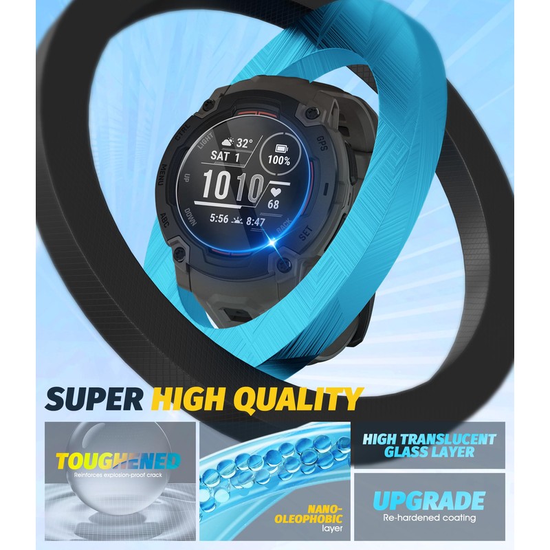 Orzero (3+5) Compatible for Garmin Instinct E 45mm, 3 Pack