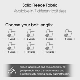 Pico Textiles 2 Yards Bolt - Olive Solid Fleece Fabric - Solid Color Fleece Fabric - Sold by The Bolt - Variety of Colors - Ideal for Sewing Projects, Scarves, No Sew Fleece Throws and Tie Blankets.