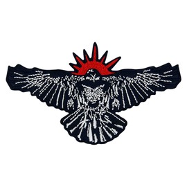 ZEGINs The Flying Crow Raven Patch Embroidered Applique Badge Iron On Sew On Emblem