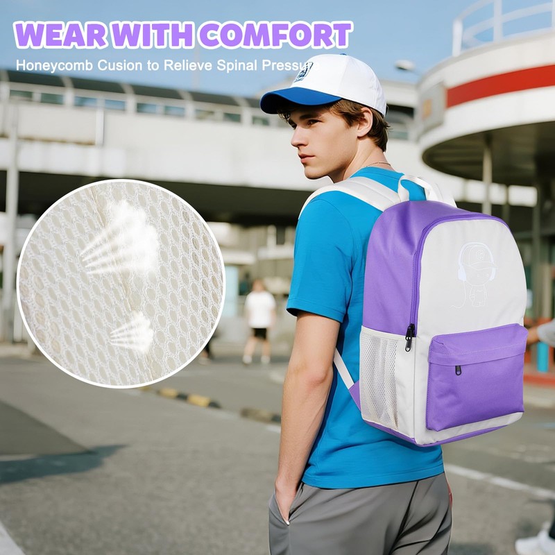 SAMIT Anime Luminous Backpack with USB Charging Port Anti Theft
