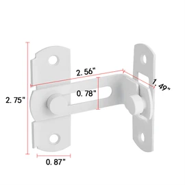 INIRET 90 Degree Flip Barn Door Lock Latches，Stainless Steel Gate Latch Security Door Latch for Barn Door Safety Door Lock,Sliding Door Antique Lock Wine Cabinet Closet (2, Matte White)