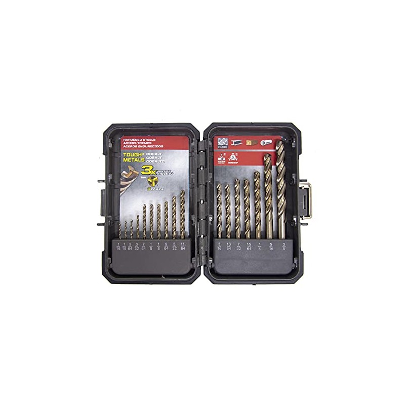Mibro 492261 (17-Piece) Cobalt Steel Tri-Bore Drill Bit Set with