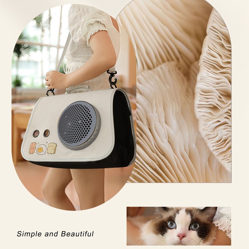 Cat Space Capsule Carrier Breathable Mesh Cover Large Capacity PU