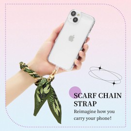 ZOOEASS Phone Wrist Lanyard Gold Metal Scarf Phone Charm Strap with Tether Tab Women Phone Chain Accessories for Handbags(Style 6)