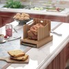 Bamboo Bread Slicer - Adjustable Width Guides. Sturdy Wooden Cutting