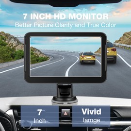 Backup Camera Monitor Only - 7 Inch HD Image Back up Camera Screen for Cars Trucks SUVs Vans RVs Trailers Campers, Dashboard/Windshield Installation, 12V/24V, Camera Not Included (7 Inch)