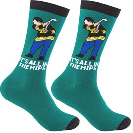 Funny Golf Socks Crazy Socks Golf Dress Socks Casual Cotton Crew Socks, Novelty Gifts For Men, Women and Teens - It's All In the Hips
