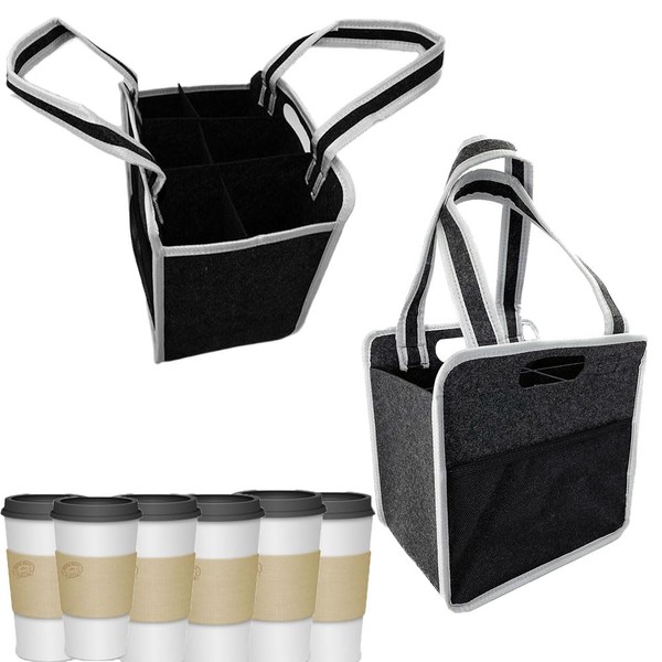 HAISENGO 2pcs Portable Drink Carrier with 6 Cup Holder, Reusable