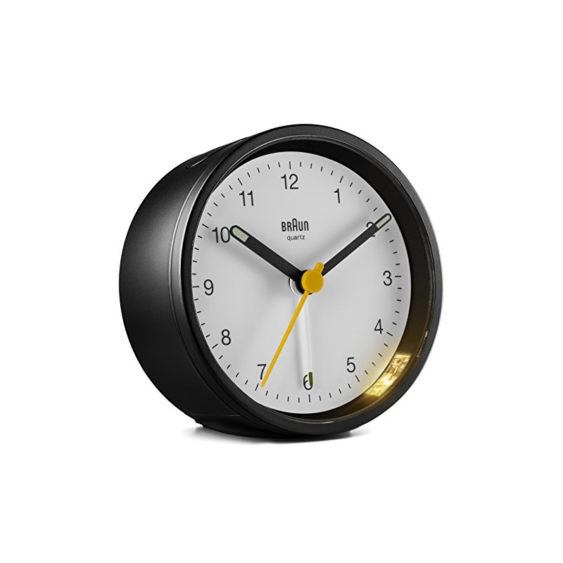 Braun BC12BW Quartz Alarm Clock, Plastic, Black/White, Normal