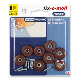 Suki PTFE Super Gliders to be Stuck On/Screwed On 8 Items Brown