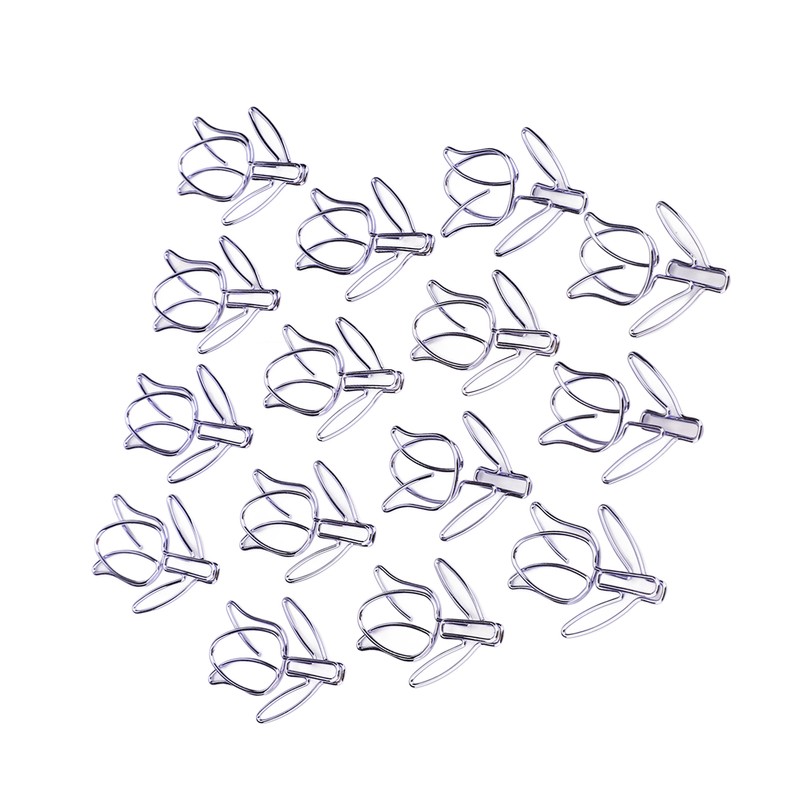50Pcs Tulip Paper Clips Cute Purple Tulip Design Durable Metal