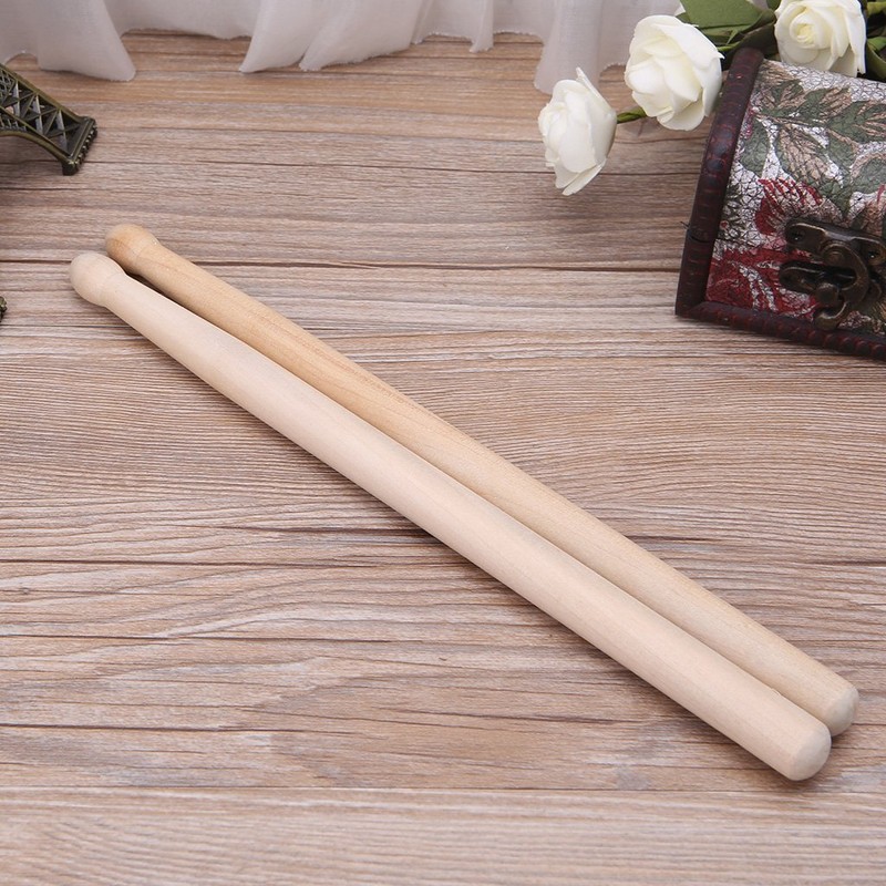 Lily Brown Wood Drumsticks 2pcs Wooden Tip Kids Students Beginners