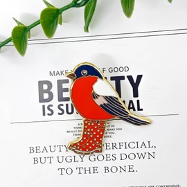 Adorable Booted Bird Pin - Animal World Series - Enamel Lapel Pin - Plated Badge for Clothing, Bags, and Lanyards