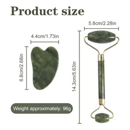 MKEAWWU Gua Sha Viso - Rullo Di Giada, Guasha Pietra Per Il Viso, Massaggiatore Viso Ed Eliminare Il Gonfiore Degli Occhi