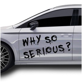 Finest Folia Joker Sticker 67 x 50 cm Why So Serious Lettering Saying Vehicle Decor Film for Car Bus Caravan Car Accessories Car Sticker Clown Humour (Black Gloss, KX012 Why So Serious Font)