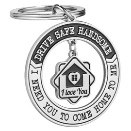 DREAMIYA Drive Safe Keychain for Husband Boyfriend – Gift for Truck Driver, Long Distance Love, Birthday, Christmas