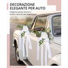 UEAVOID Decorazioni Auto Matrimonio 2 Fiori Bianchi con Ventose |