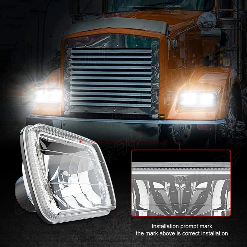 CHUSYYRAY Pair 7x6 5x7 inch LED Headlights Hi-Lo beam For