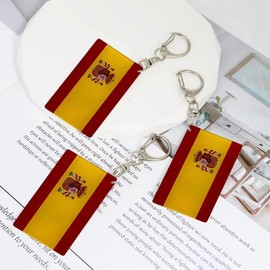 Llavero de bandera de España - Cadenas acrílicas en forma de D de doble cara, banderas españolas, llaveros de coche estilo hombres y mujeres, regalo decoración (3 piezas), Varios colores, 2 x