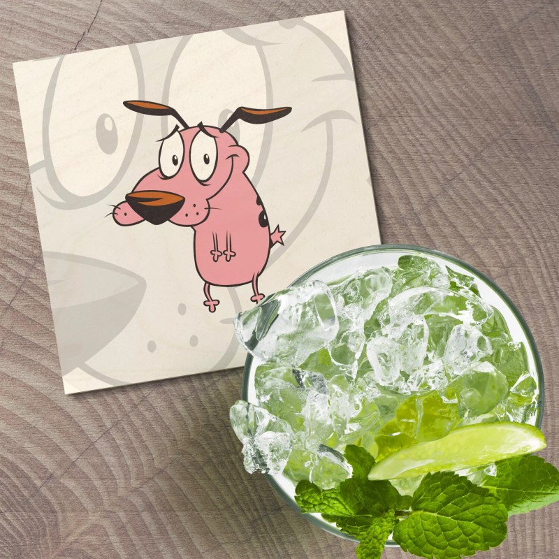 Unbranded Courage The Cowardly Dog Cartoon 4'' X 4'' Square