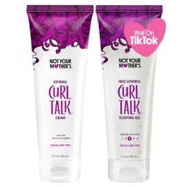 Not Your Mother's Curl Talk Frizz Control Sculpting Gel & Defining Cream (2-Pack) - 9.7 fl oz - Formulated with Rice Curl Complex - All Curly Hair Types