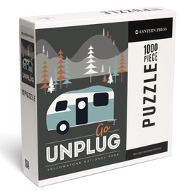 Lantern Press 1000 Piece Jigsaw Puzzle, Yellowstone National Park, Wyoming, Go Unplug